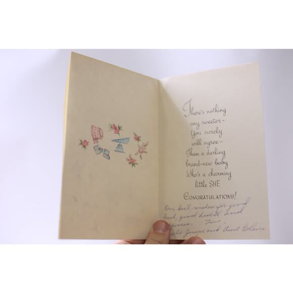 Baby Items on Yellow Background, It's a Girl, Little Flowers, Adorable, Used - Picture 2 of 2